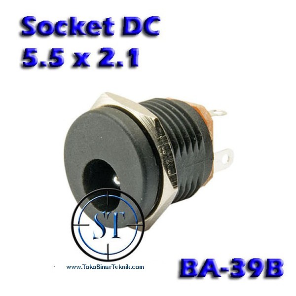 Jual BA-39B Socket DC IN Bulat 2.1x5.5 Mount Box Arduino Female Box ...