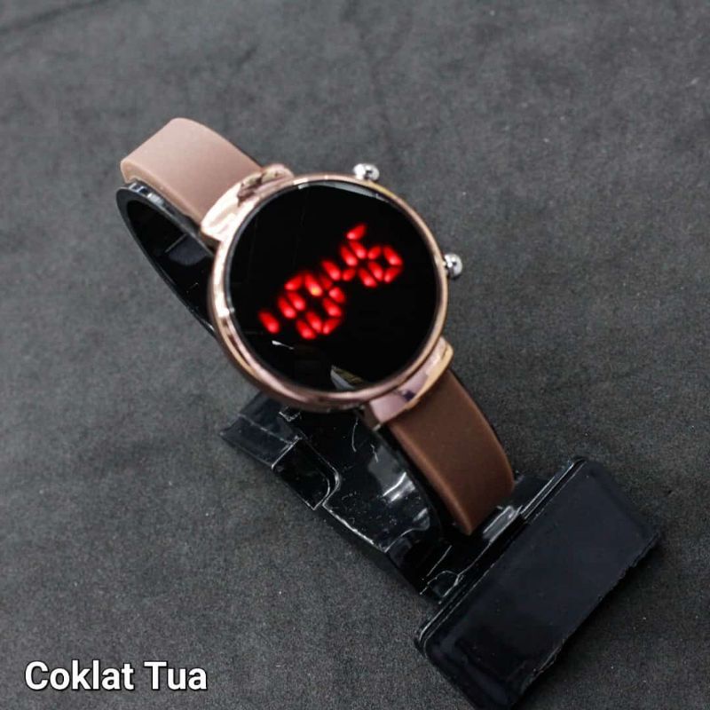 JAM TANGAN WANITA MONOL LED WATCH DIGITAL JAM TANGAN LED DIGITAL MONOL  TALI RUBBER WARNA