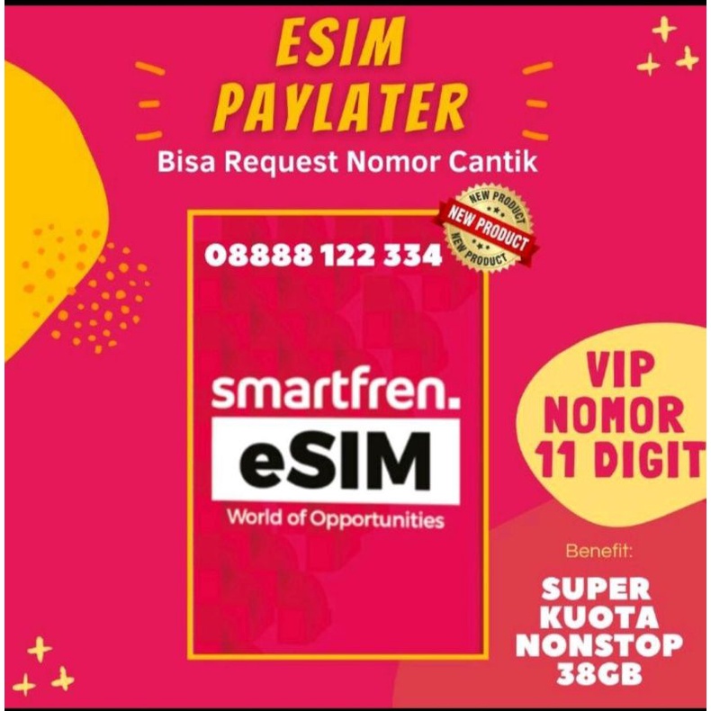 Jual ESIM SMARTFREN FREE NOMOR CANTIK | Shopee Indonesia