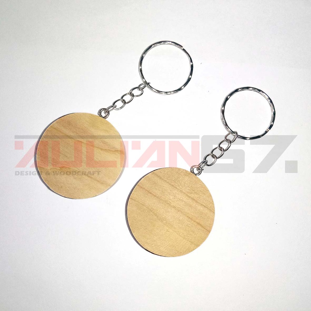 Jual Gantungan Kunci Kayu Bulat 3.5 x 3.5 | Bahan Gantungan Kunci