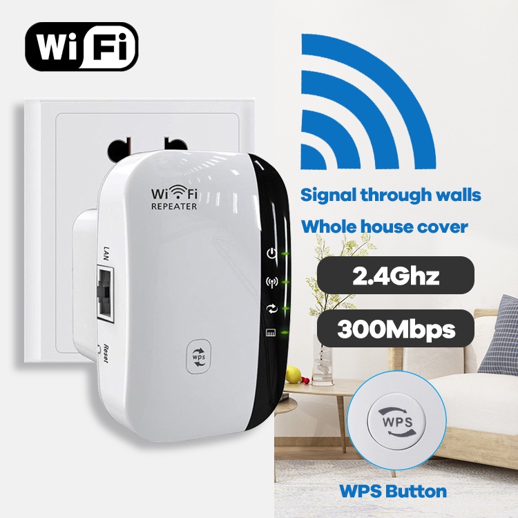 Jual Wifi Repeater Amplifier 300mbps Wireless Wifi Signal Range