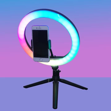 RGB LED Ring Light 26 30cm Tripod 2.1 M Ring Light Rainbow Lampu Disko