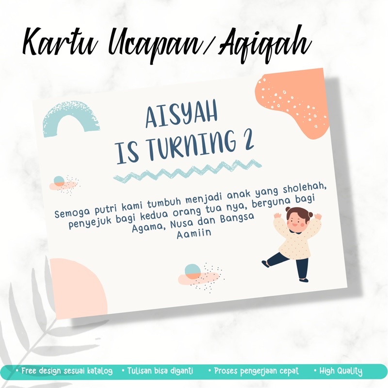 Jual Kartu Aqiqah • Ucapan kelahiran bayi • Tasyakuran • Ucapan ulang