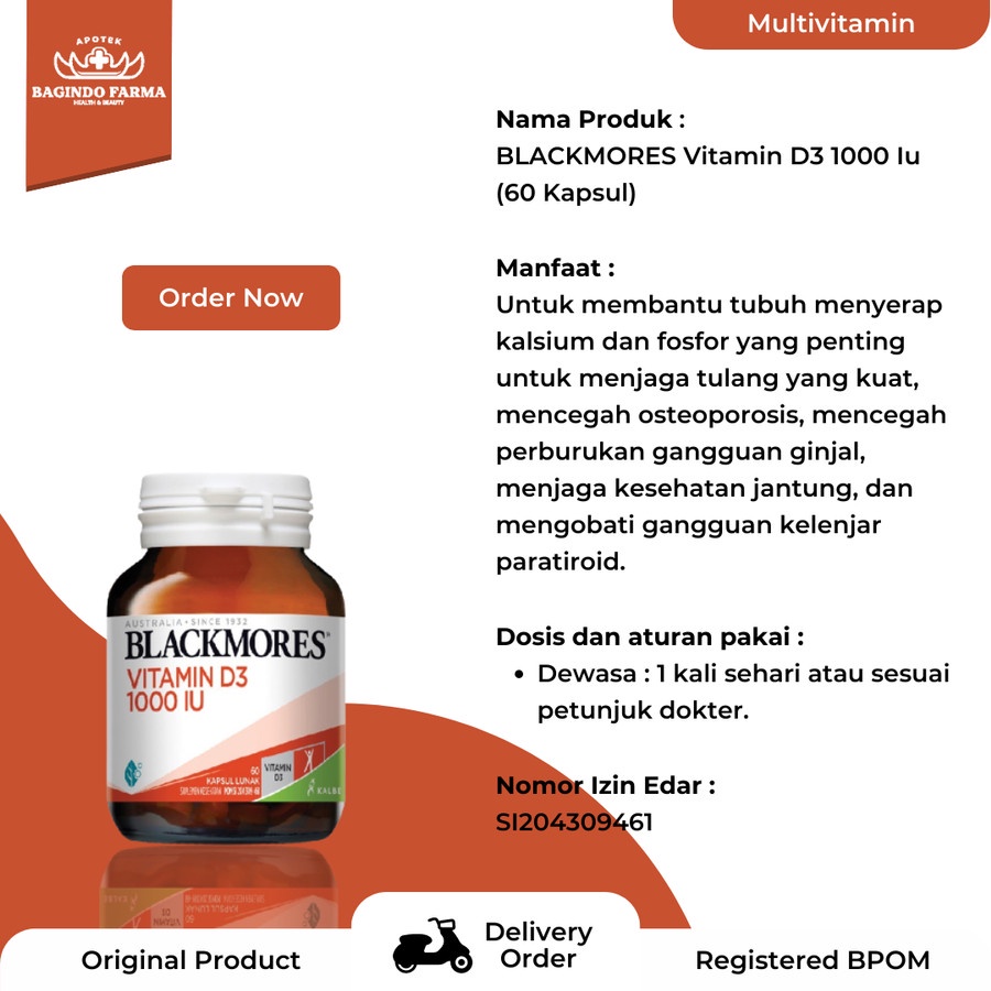 Jual BLACKMORES Vitamin D3 1000 Iu (60 Kapsul) Shopee Indonesia