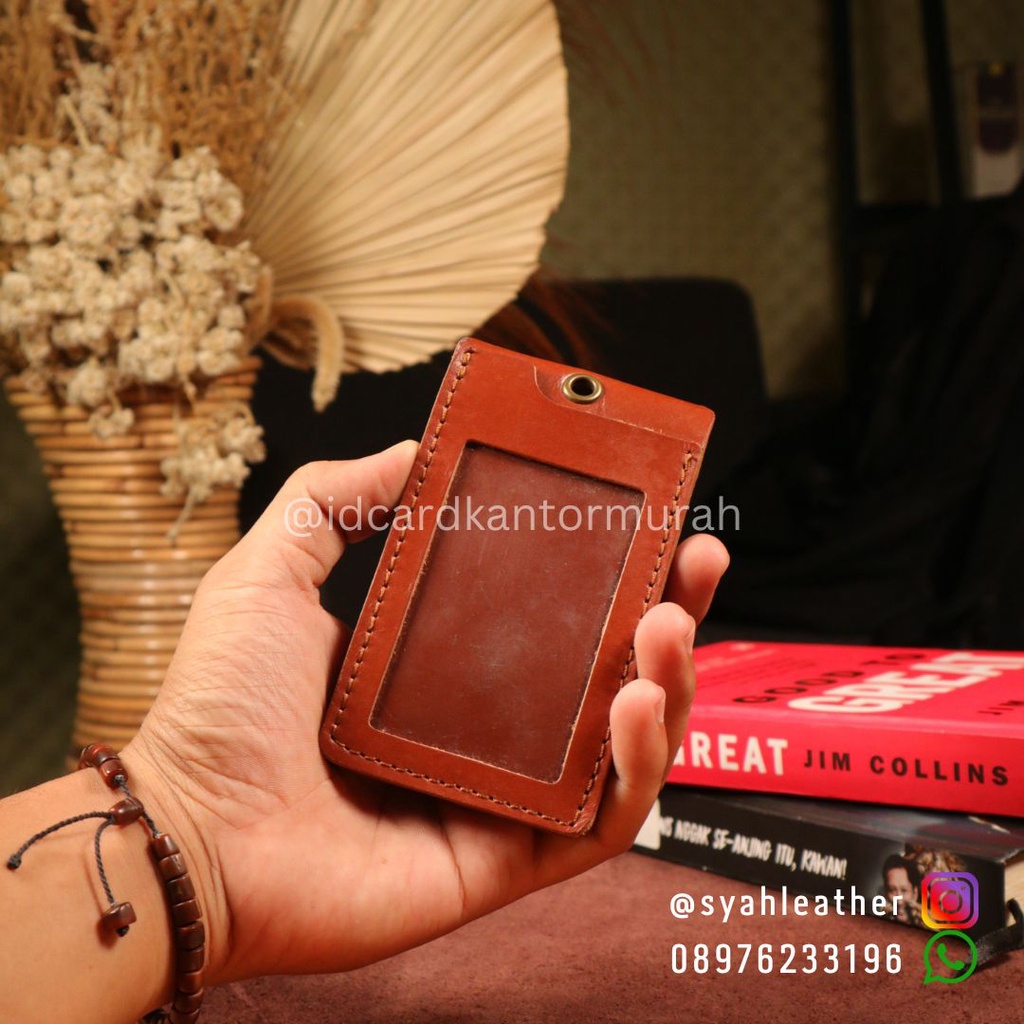 Jual ID Card Holder Kulit Asli MurahID Card ID Card Kulit Shopee Indonesia