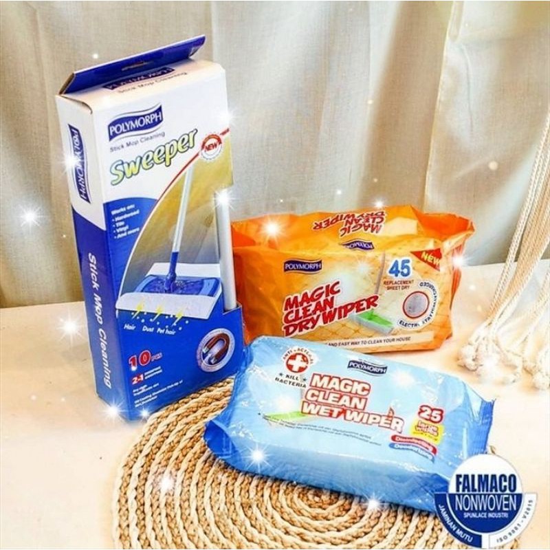 Jual POLYMORPH MAGIC CLEAN STICK MOP + 2 REFIL | Shopee Indonesia