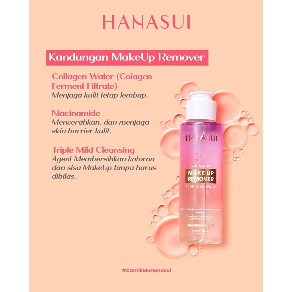 Jual PAMELA Hanasui Collagen Cleanser Make up Remover / Micellar Water Shopee Indonesia