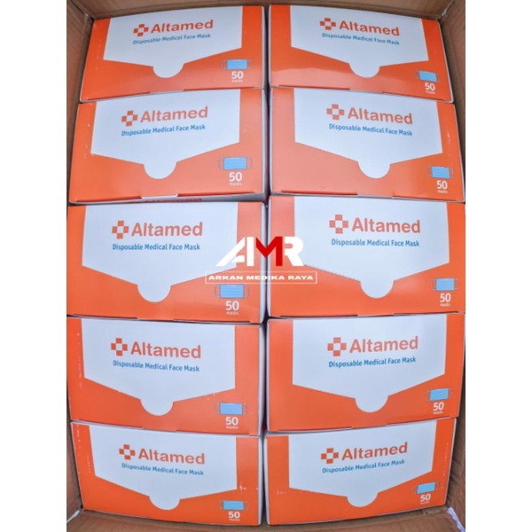 Jual FACE MASK ALTAMED 3ply / MASKER MEDIS/ EARLOP/ HIJAB / HEADLOP ...