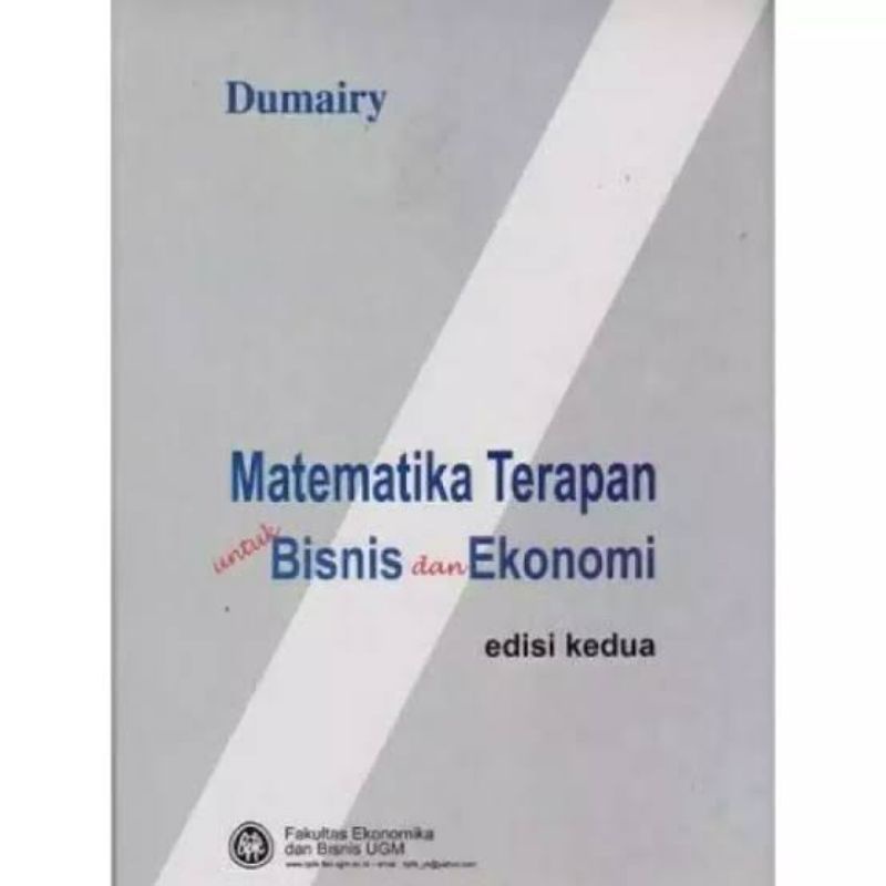 Jual BUKU MATEMATIKA TERAPAN UNTUK BISNIS DAN EKONOMI EDISI KEDUA ...