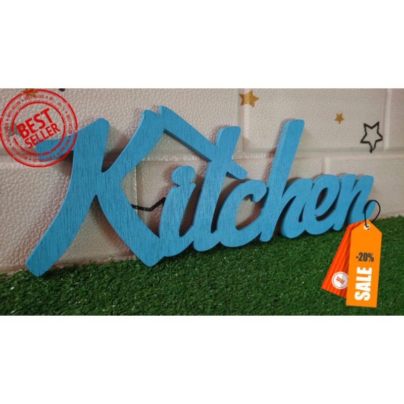 Jual Kurnia Art Shoop Tulisan Kitchen Huruf Kayu Hiasan Dinding Dapur ...