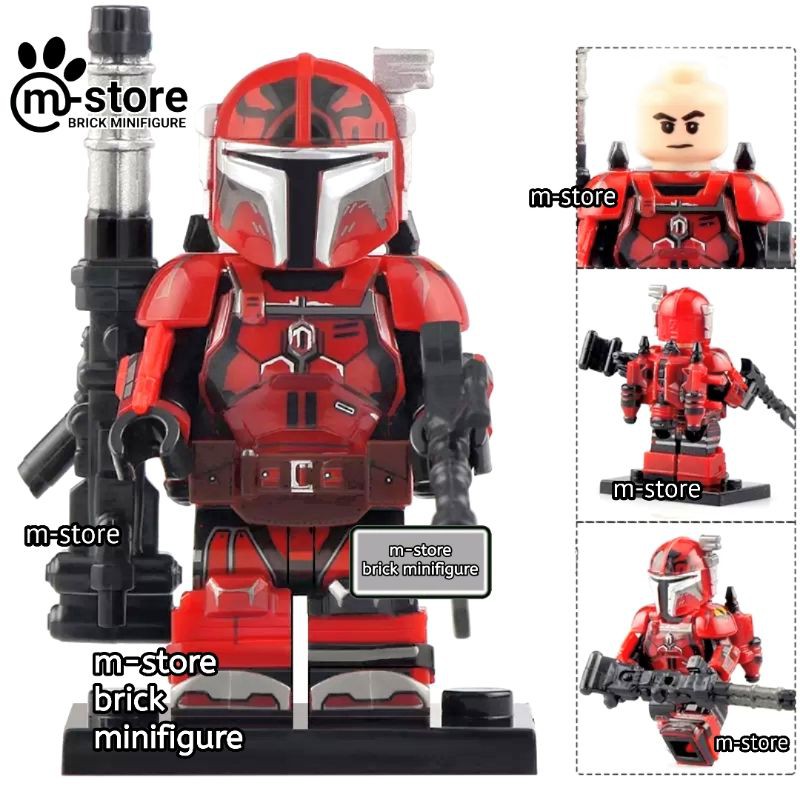 Jual brick star wars heavy infantry mandalorian red mini figure ...