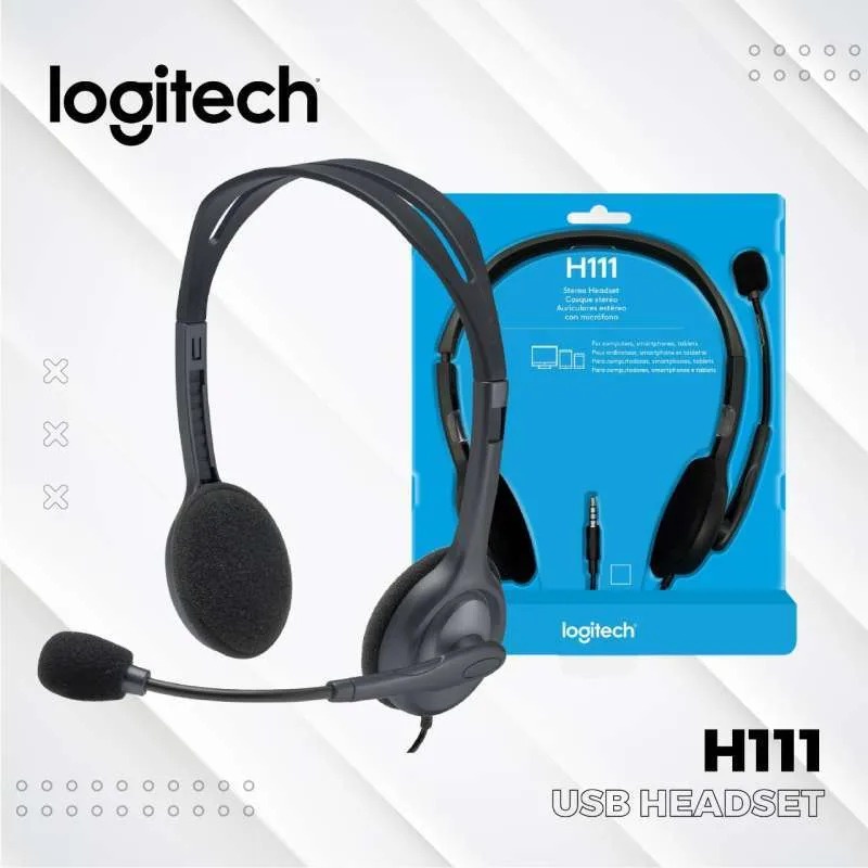 Jual LOGITECH H111 STEREO HEADSET WITH MIC COMPUTER SMARTPHONE