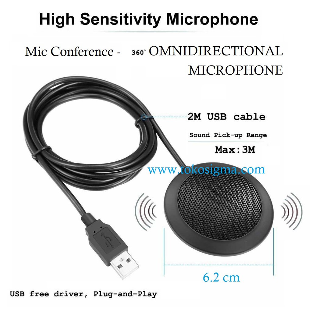 Jual Microphone USB Talk 02 Mic 360 Omnidirectional Conference Zoom ...
