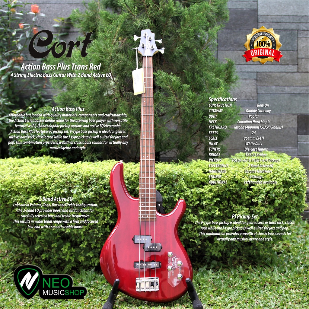 Jual Cort Action Bass Plus TR 4String with Active EQ Electric Bass ...
