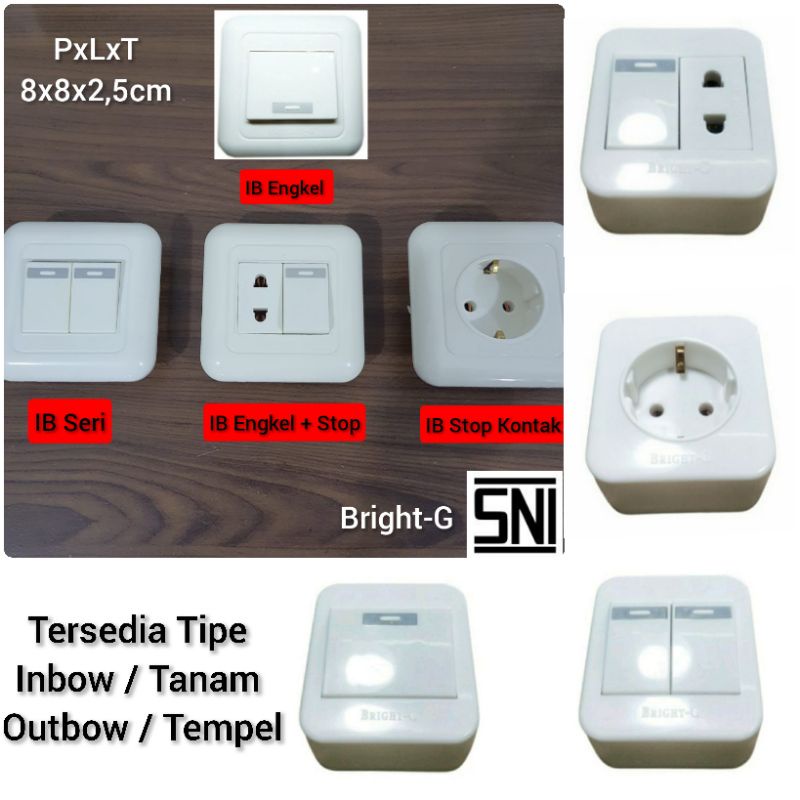 Jual Saklar Engkel / Seri / Stop Kontak switch IB Inbow / Tanam OB ...