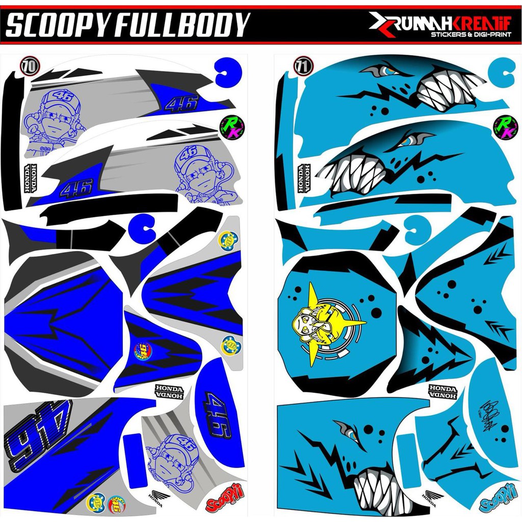 Jual Sticker decal striping scoopy fullbody racing shark | Shopee Indonesia