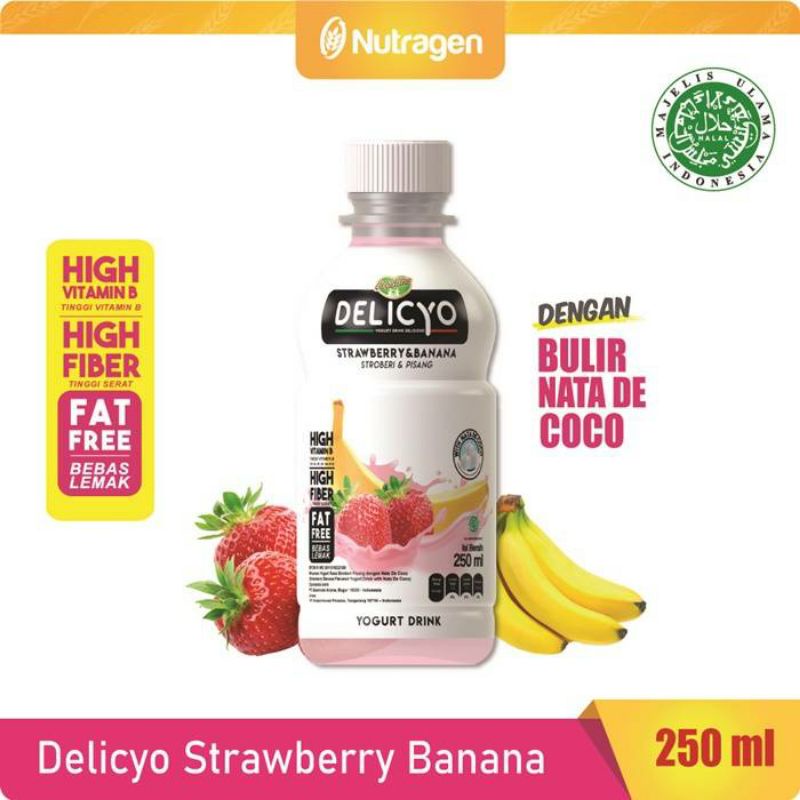 Jual Nutragen Delicyo Yogurt Drink Strawberry Banana 250ml | Shopee ...