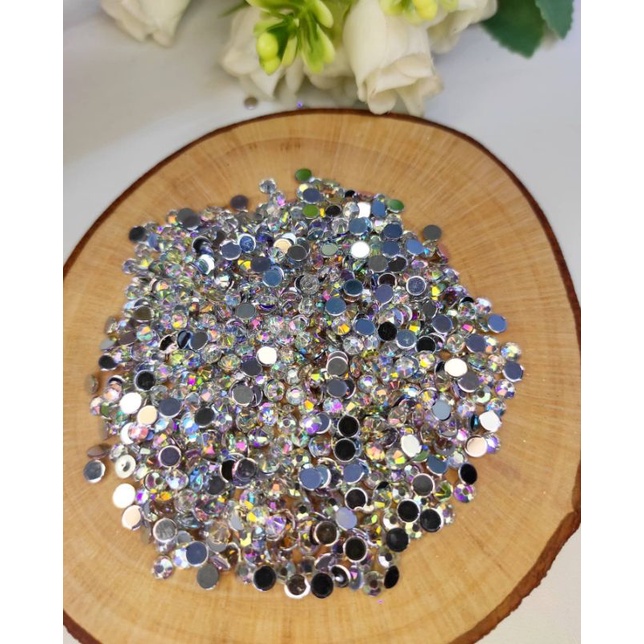 Jual 3mm Rhinestone AB, silver rainbow | Shopee Indonesia