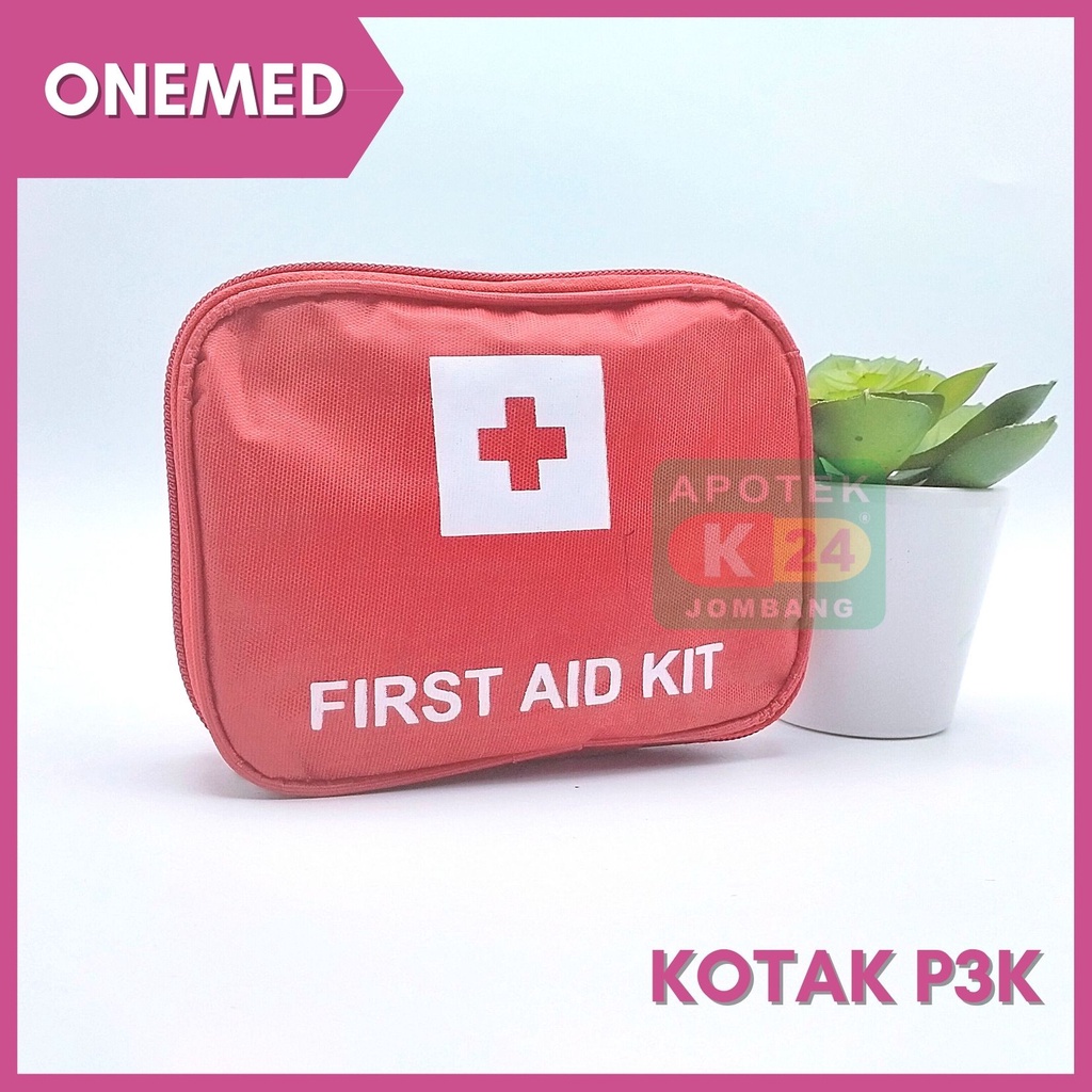 Jual ONEMED Kotak P3K Tas Merah Lengkap First Aid / Emergency Kit Bag