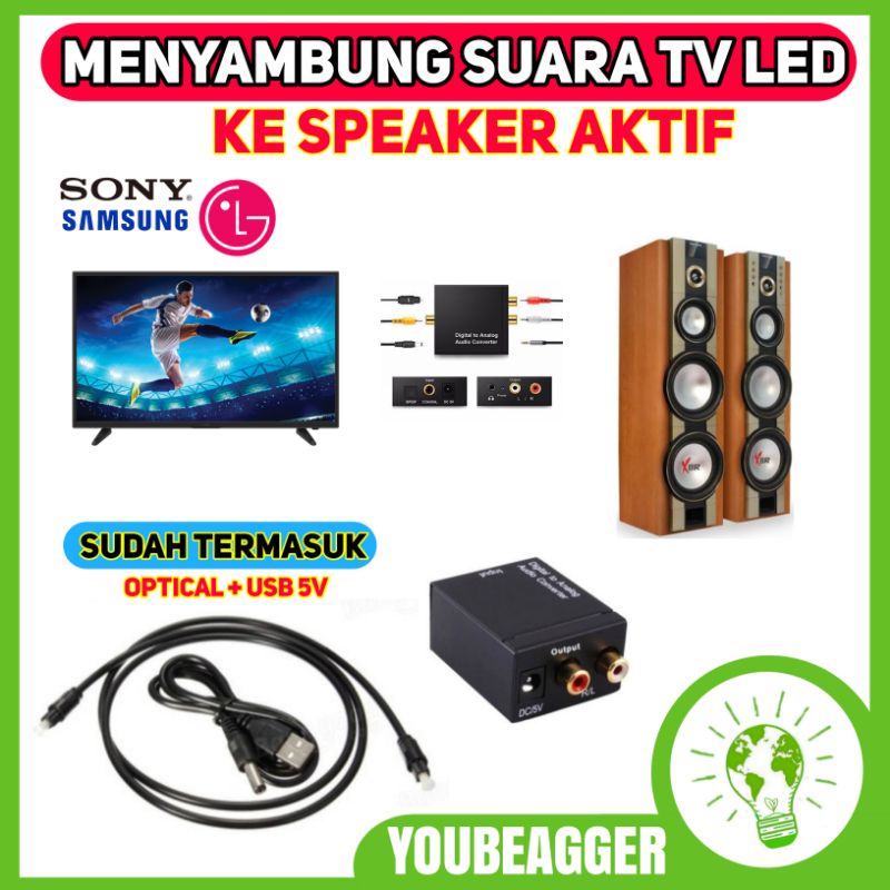 Jual Penyambung Audio TV LED ke SPEAKER AKTIF DAN AMPLIFIER Digital ...