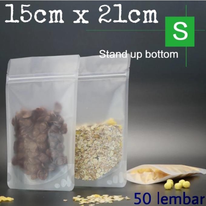 Jual Standing Pouch Buram Plastik Snack Plastik Ziplock Buram X