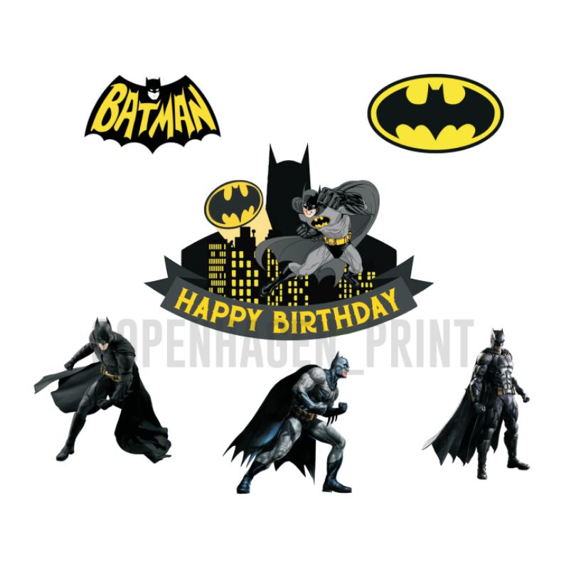 Jual Topper Kertas BATMAN Kue Ulang Tahun / Birthday Cake / hiasan kue