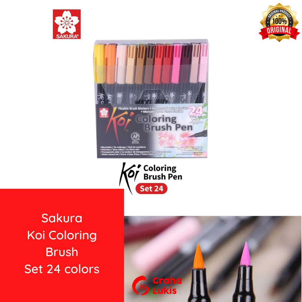 Jual Sakura Koi Coloring Brush - 24 Color set | Shopee Indonesia