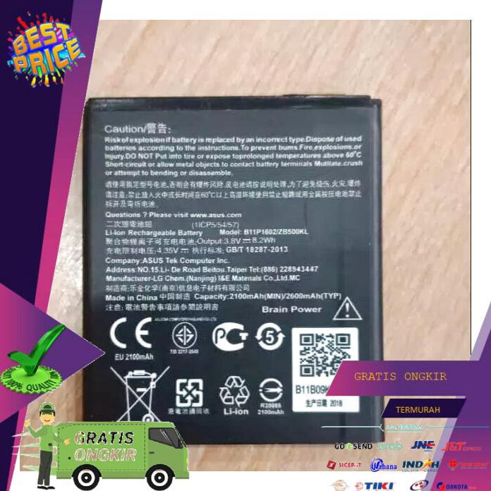 CS-AUB500SL Batteria 1900mAh Per ASUS ZenFone Go 5.0 (ZB500KL, X00A) - Sostituisce 0B200-0217000 - 3