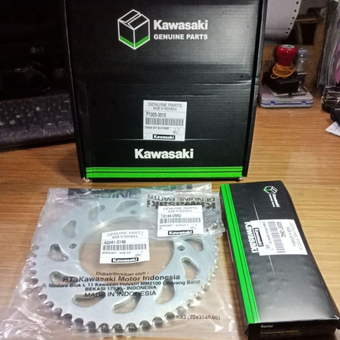 Jual GEAR GIR SET RANTAI KLX 150 BF 52T ORIGINAL ASLI KAWASAKI P1005