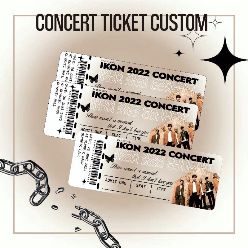 Jual TIKET KONSER CUSTOM (FREE DESAIN) baca deskripsi TICKET CONCERT ...