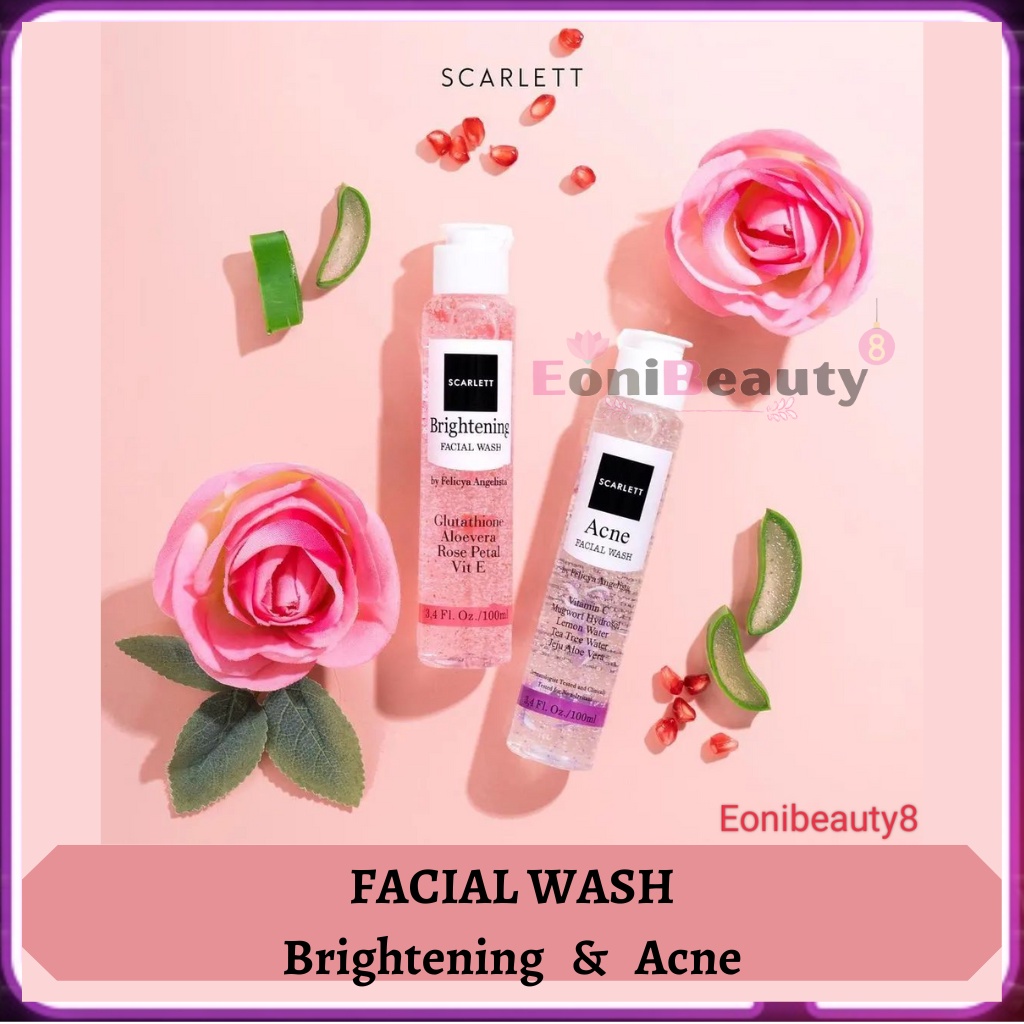 Jual Scarlett Whitening Facial Wash 100ml By Felicya Angelista Sabun Wajah Glutathione Aloe