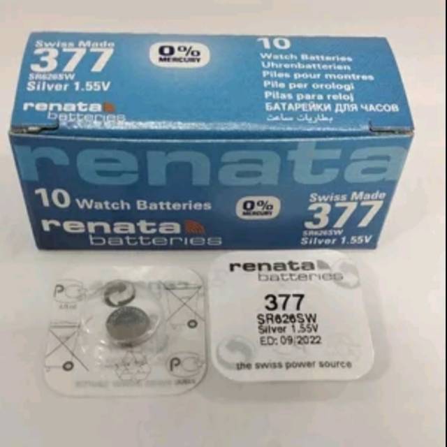 Renata SR626SW / 377 Knopfzellen-Batterien – 10 Stück, Lithium, Made In Switzerland
