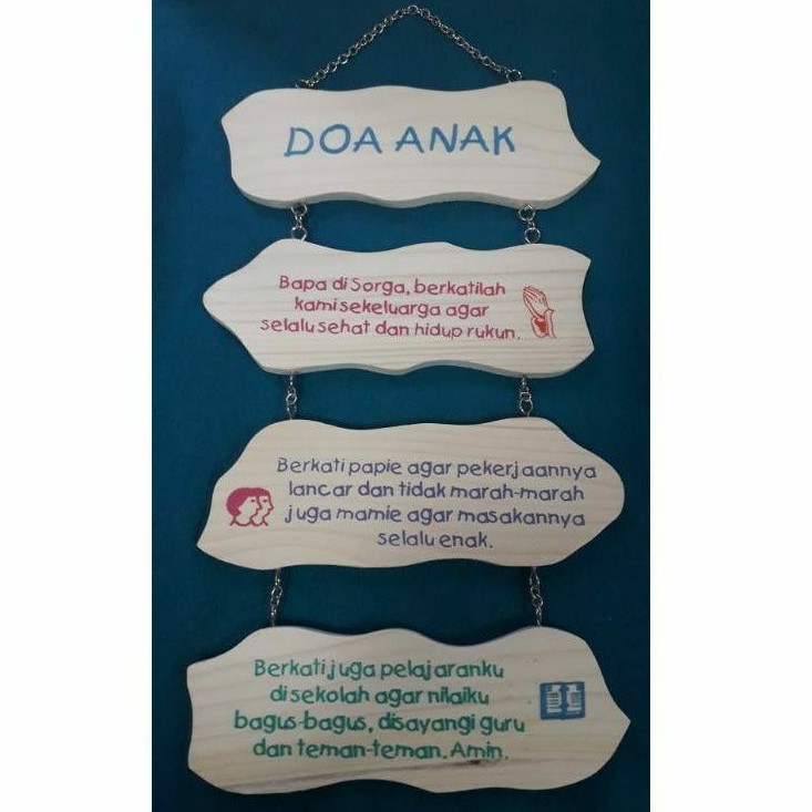 Jual Hiasan Dinding Kayu 4 Tingkat ( Doa Anak Papi ) | Shopee Indonesia