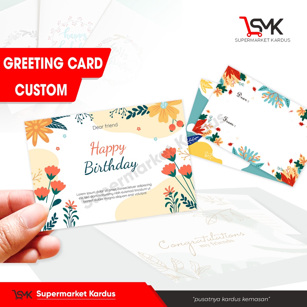 Jual Kartu Ucapan Greeting Card Custom Kartu Ucapan Custom Label Sticker 2116