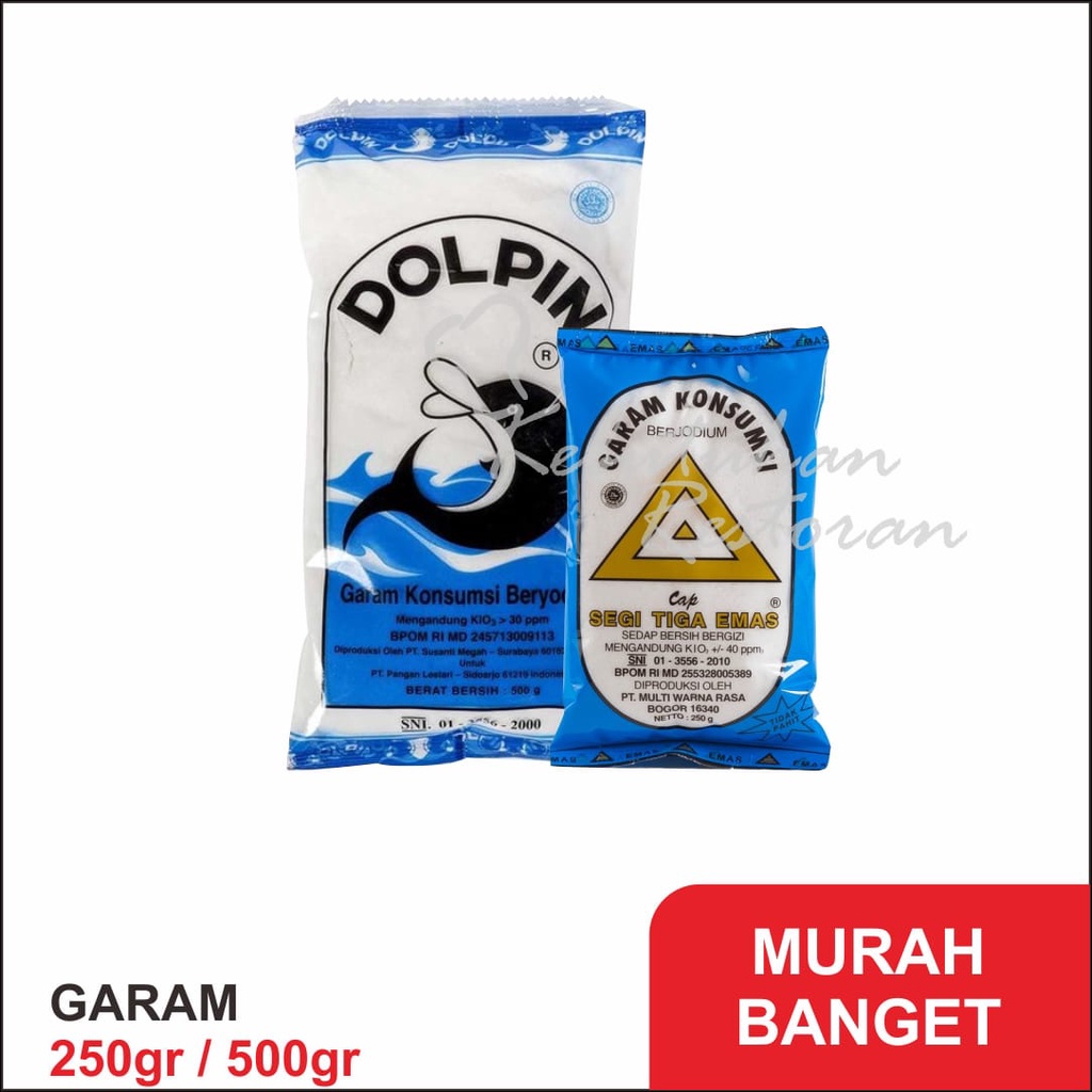 Jual Garam Masak Garam Murah Konsumsi Beryodium Dolphin Garam Halus Dolphin Segitiga