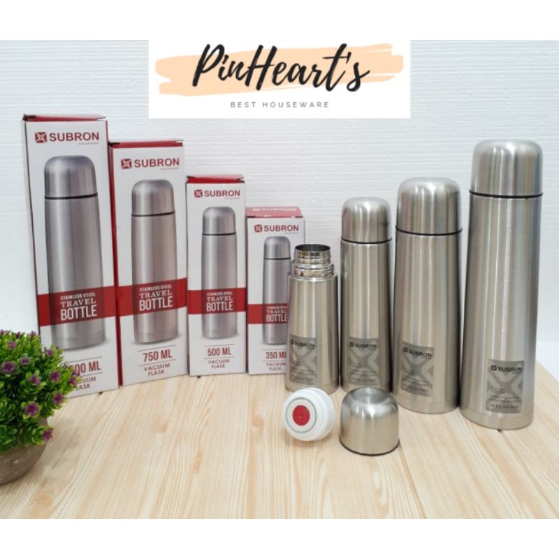 Jual THERMOS STAINLESS SUBRON VACUUM FLASK 1000ML, 750ML, 500ML, 350ML ...