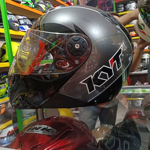 Jual HELM KYT XROCKET BLAK/GUNMETAL FULLFACE KYT PAKKING KARDUS ...