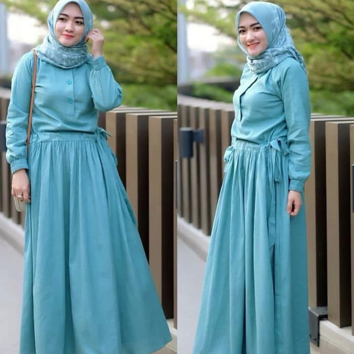 Jual Baju Gamis Syari Wanita Muslim Terbaru Sadira Dress Termurah