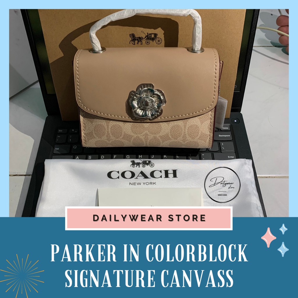 Parker in colorblock signature on sale canvas