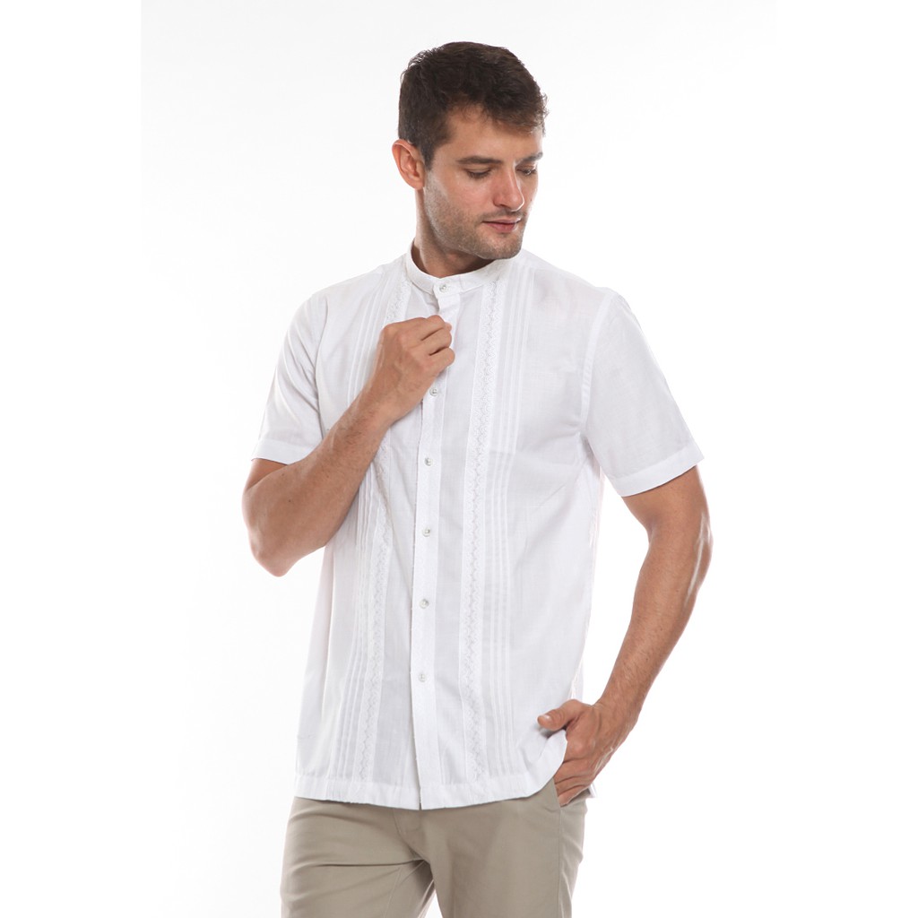 Little M Stripe Dobby Kemeja Koko Lengan Pendek Pria main image 0