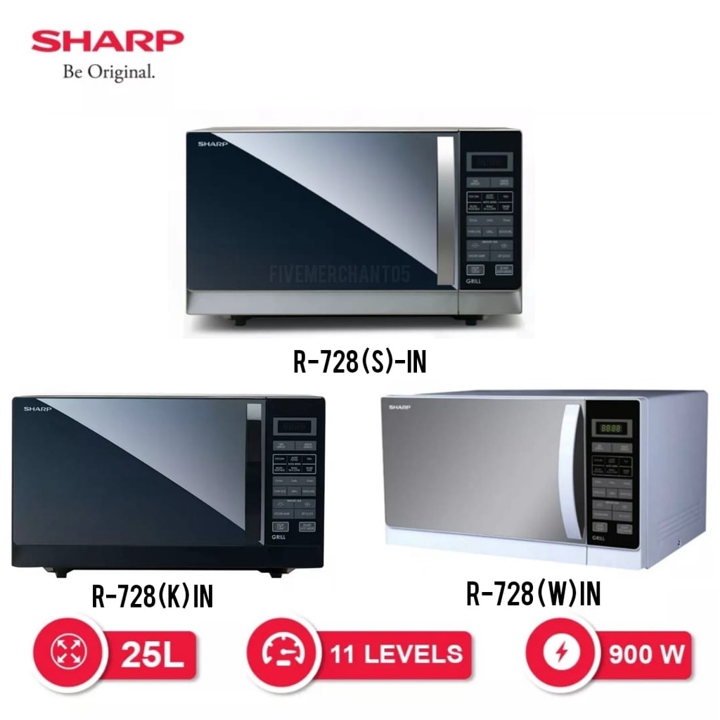 Jual Microwave Sharp R728 (K) (W) (S) IN 25 L Grill Sharp Microwave R