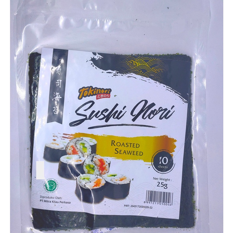 Jual Lembar Tokinori Sushi Nori Halal Seaweed Rumput Laut Packing