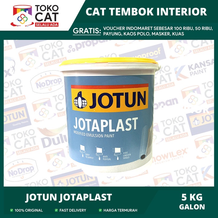 Jual Cat Tembok Interior Jotun Jotaplast Warna Putih New White 5kg Galon Shopee Indonesia 7239