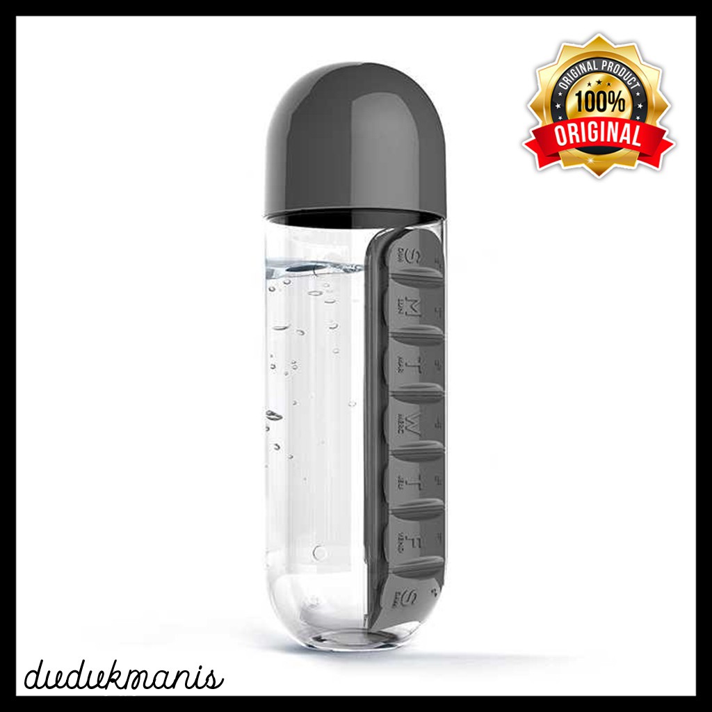 Jual Botol Minum dengan Tempat Obat 600ML Botol Air Tempat Air Tempat ...