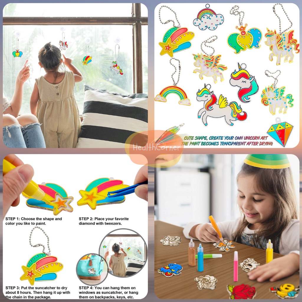 Jual DIY Crystal Pendant Unicorn Series Window Art Mainan Edukasi