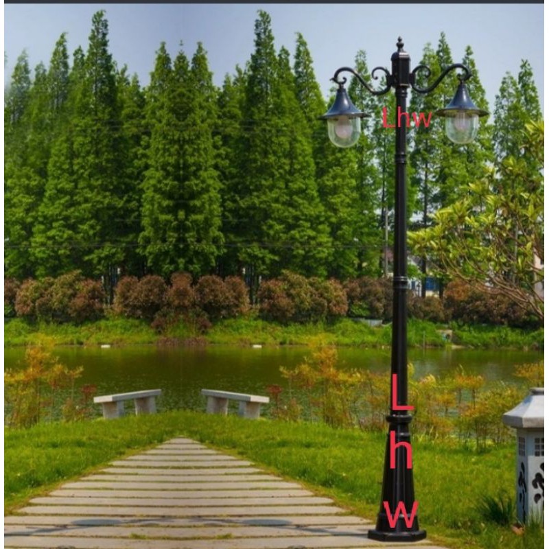 Jual Lampu hias tiang taman outdoor indoor cabang 2 dekorasi taman