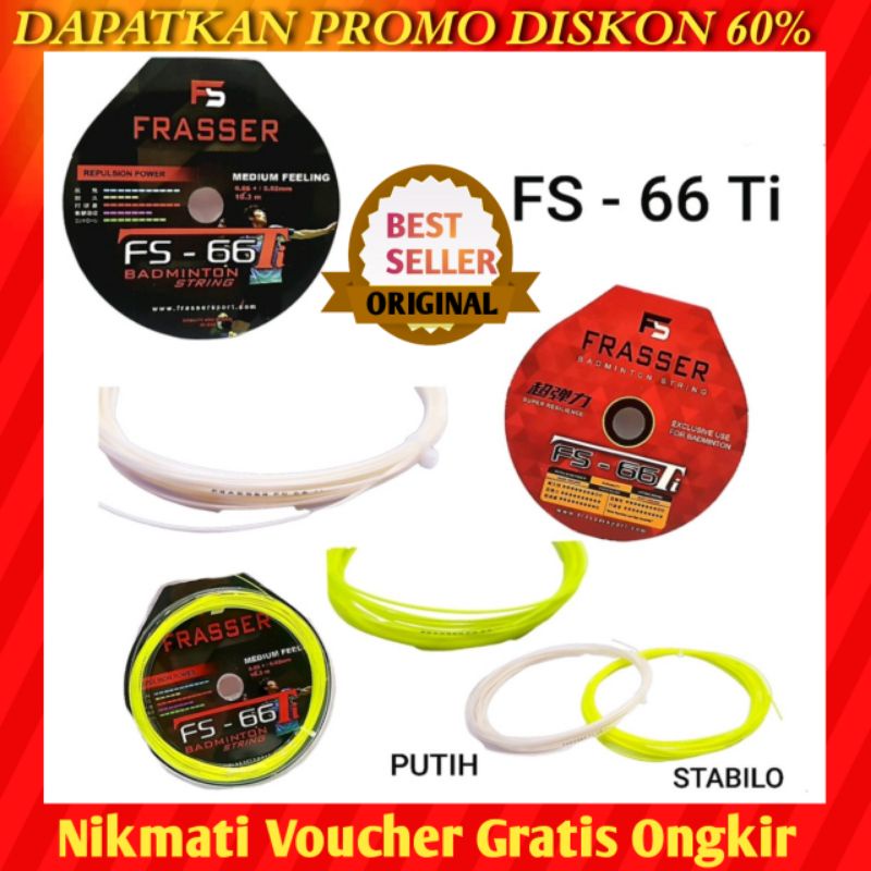 Jual SENAR RAKET BADMINTON FRASER 66Ti SENAR RAKET BULUTANGKIS SENAR ...
