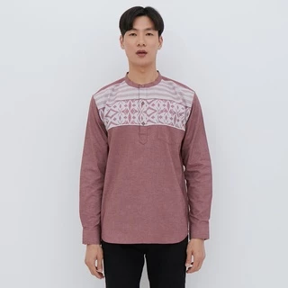 M231 Kemeja Pria Koko Panjang Maroon 2509B