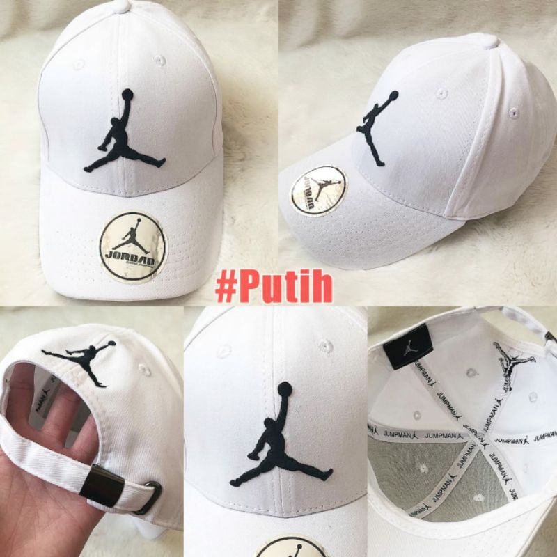 Jual topi baseball Jordan jumpman hitam / putih pria wanita import full ...