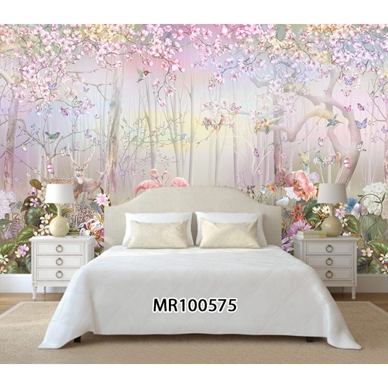 Jual WALLPAPER DINDING MURAL PHOTOWALL DINDING MOTIF POHON BUNGA SAKURA